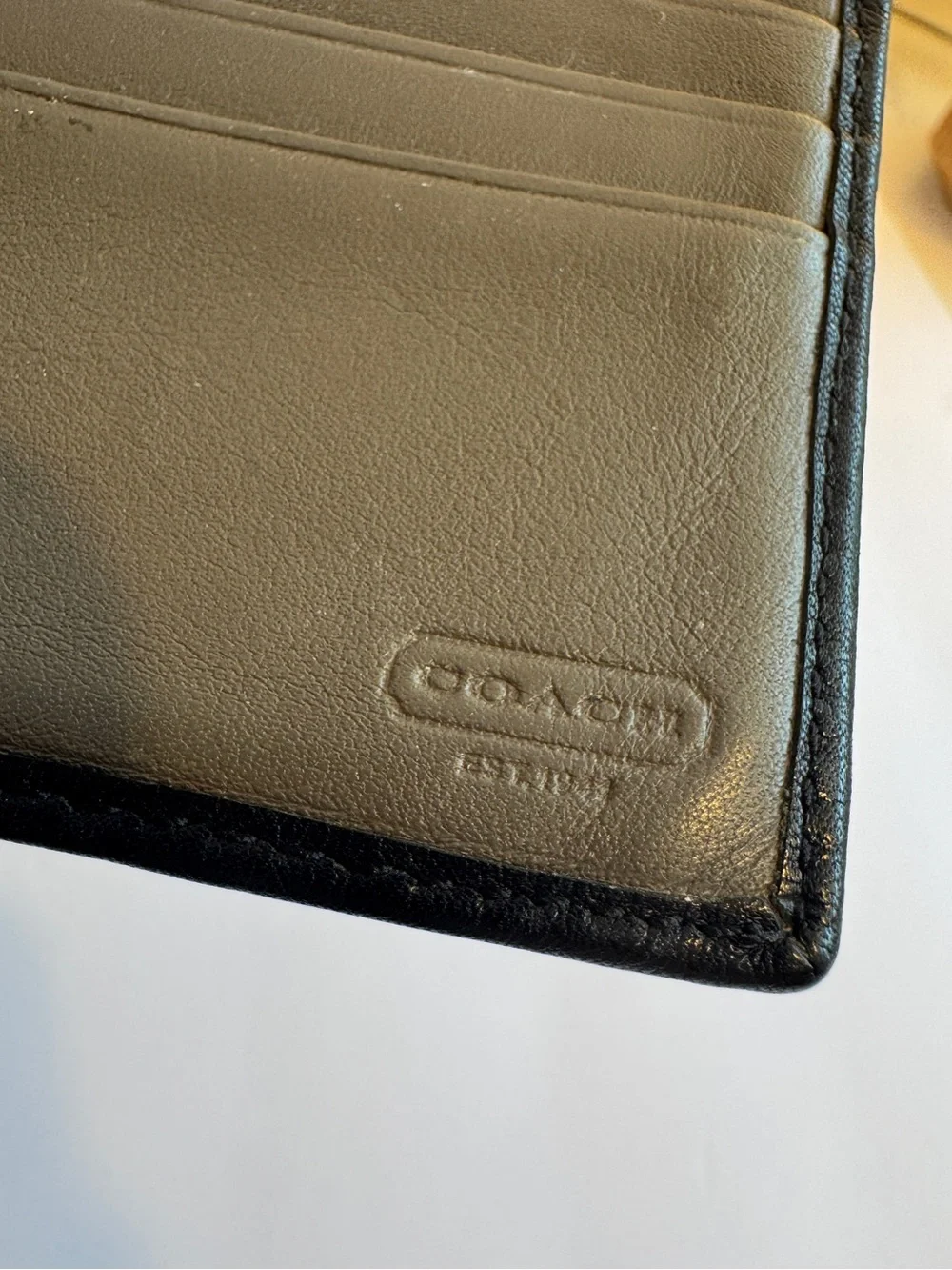 Coach • Leather Bifold Heritage Black Wallet